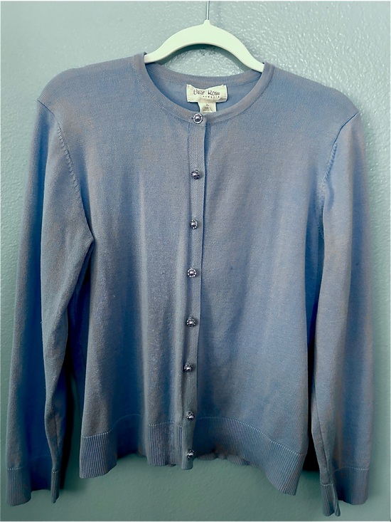 Sweaters - Light Blue Button-Front Cardigan Sweater For Women XL